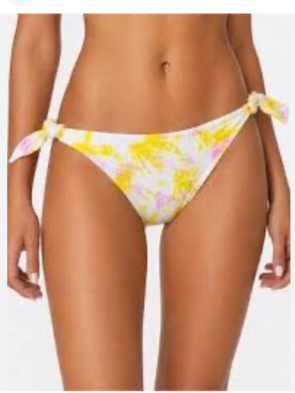 Phax Swim swimsuit bikini 2 piece Medium M one shoulder ruffle top yellow pink